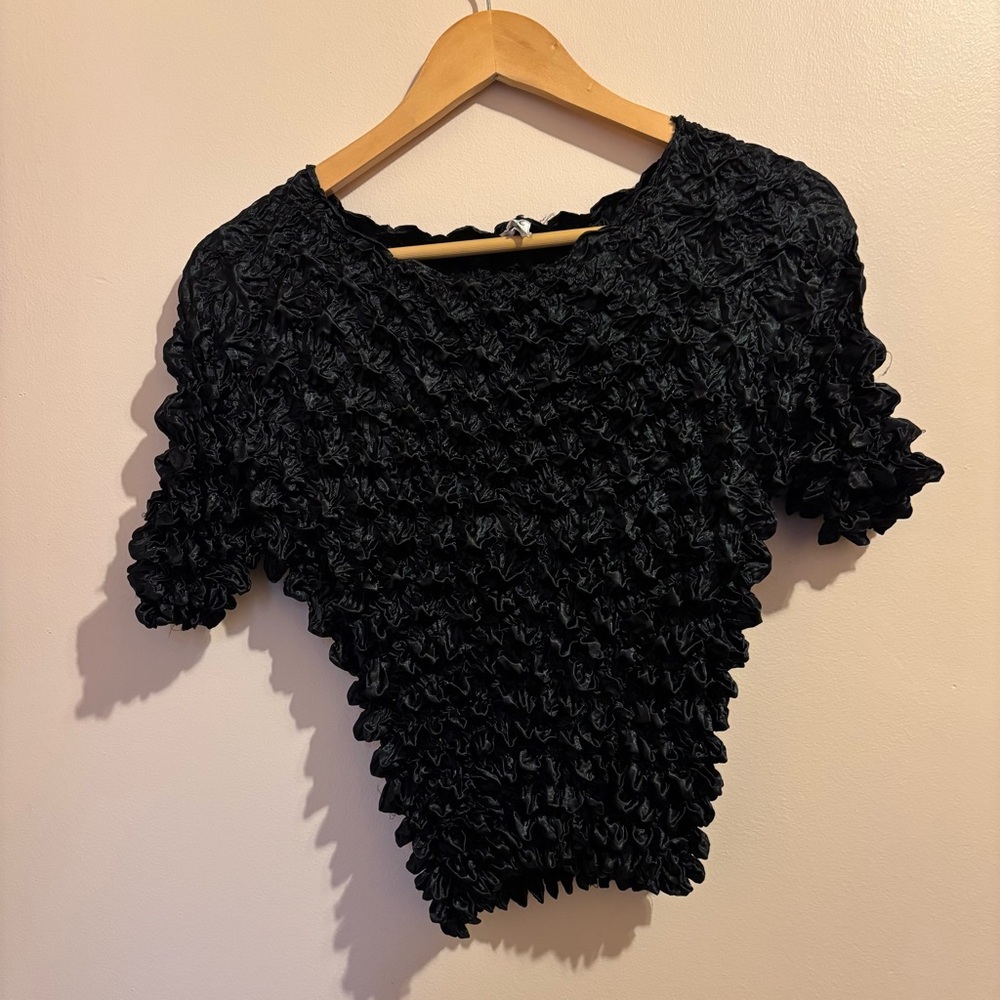 F.C. Popcorn Crinkle Top Magic Bubble Shirt Y2K 90's Crinkle Shirt - Picture 2 of 5